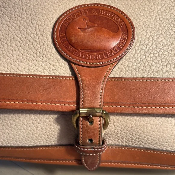 Dooney & Bourke Cream and Brown Leather Satchel Excellent Used condition - Picture 2 of 14